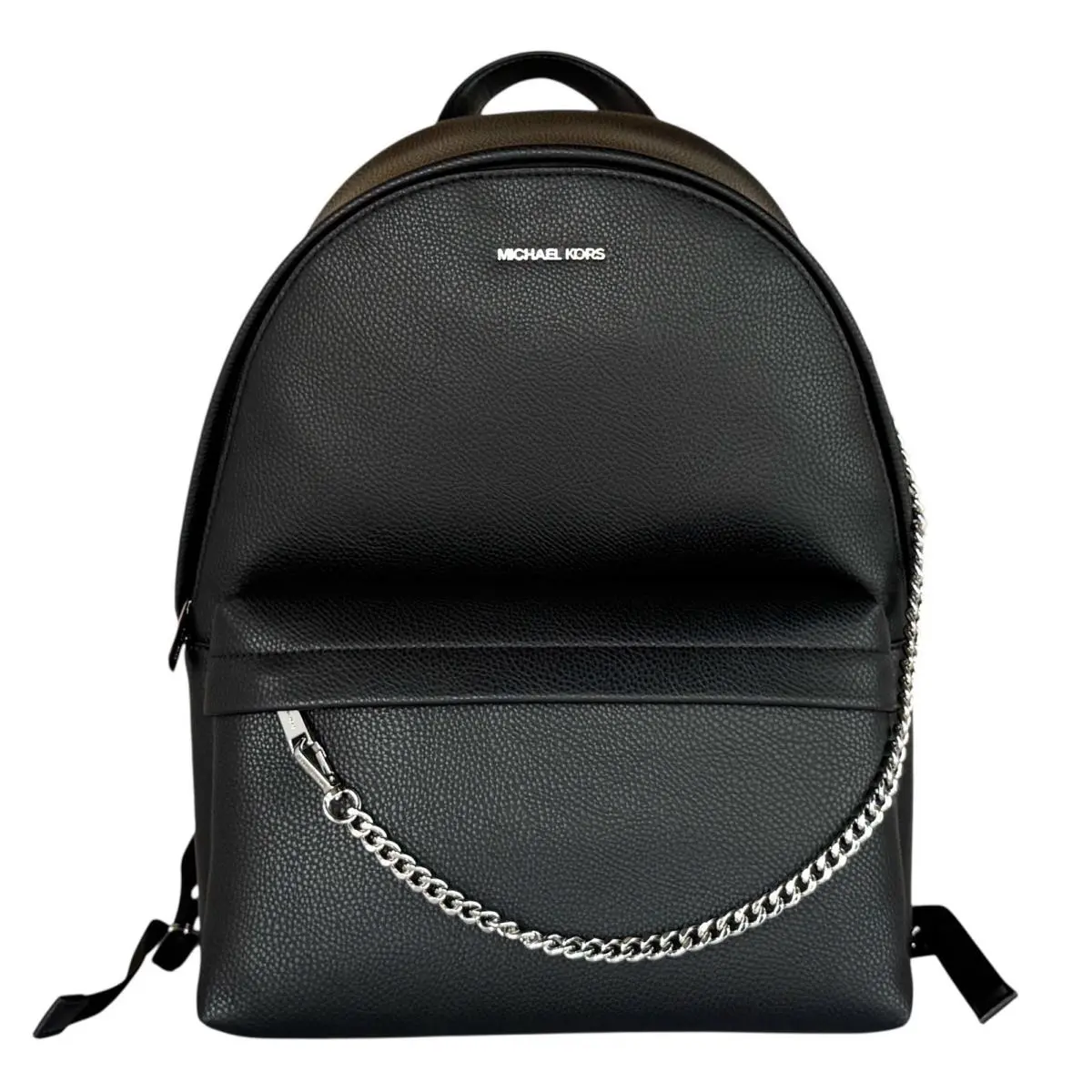 Michael Kors Slater Large Chain Leather Backpack Black