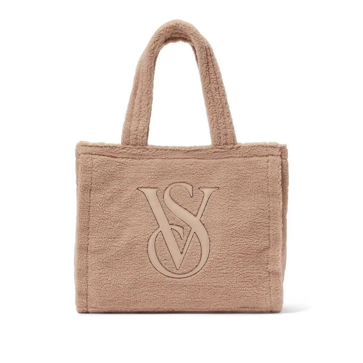 Victoria’s Secret Plush Fleece Beige Tote Bag Sherpa Fluffy