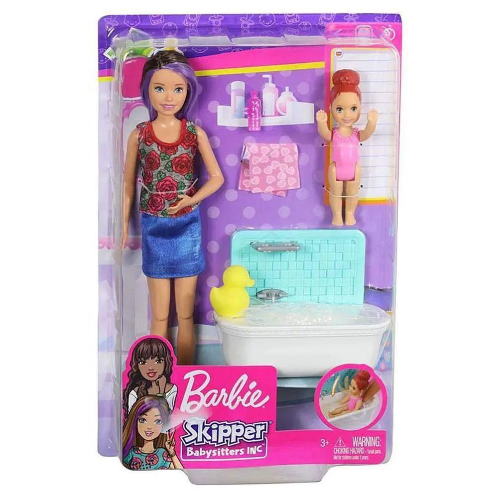 Barbie Skipper Babysitters Inc. Bathtime Playset Brunette