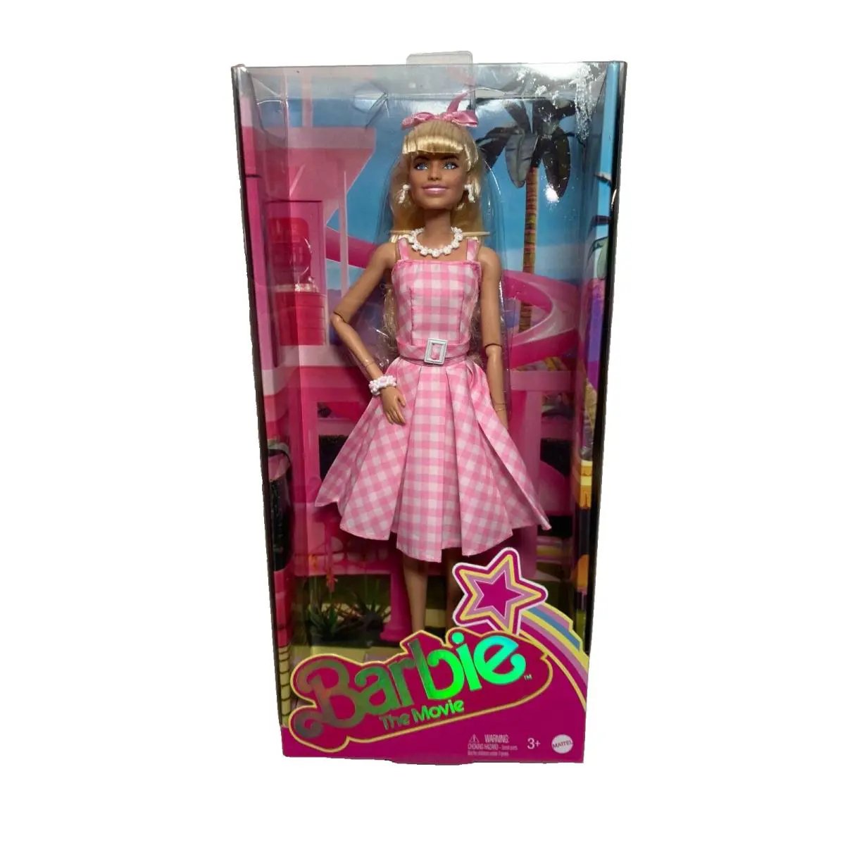 Barbie The Movie - Barbie Dressed in Pink Plaid Dress 12129 Nrfb Mattel