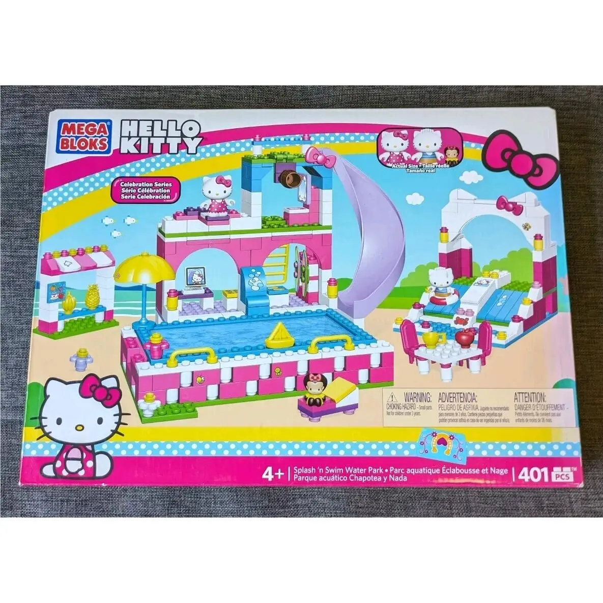 Hello Kitty Mega Bloks 401 Pc Splash Swim Water Park Playset 10957 Sanrio