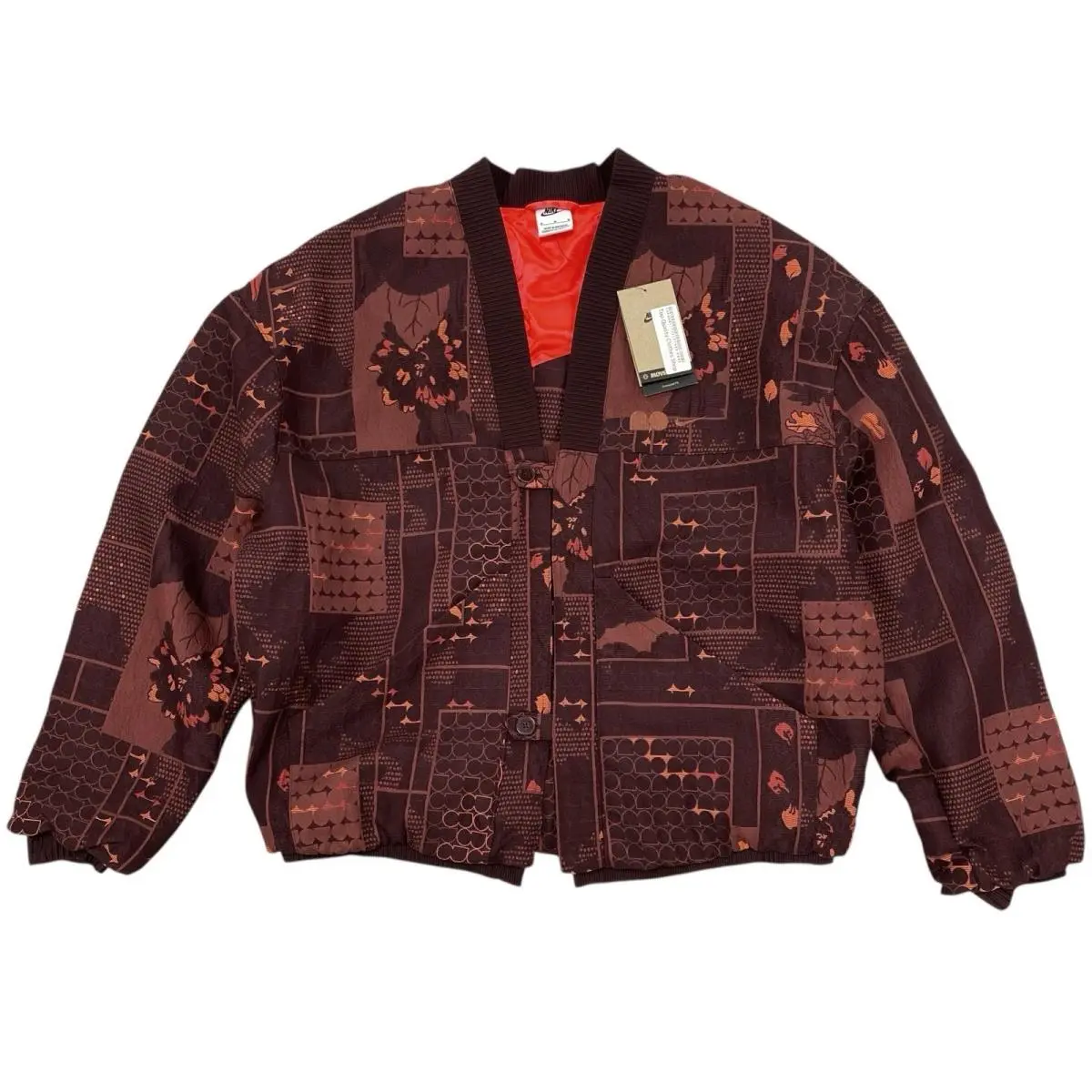 Nike x Naomi Osaka Jacquard Burgundy Crush Jacket FV7795-652 Women`s Size XL