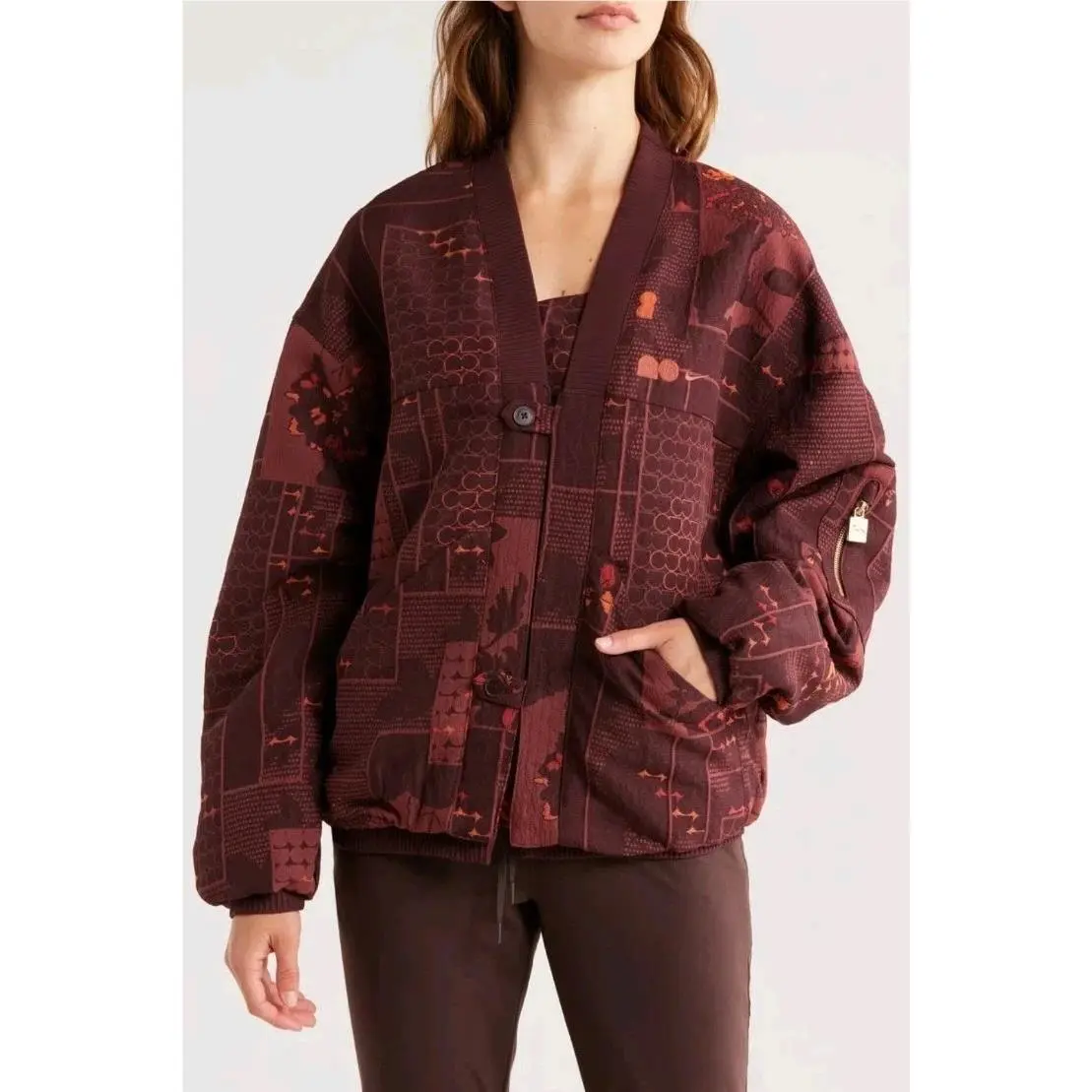 Nike clothing - Nike 23FW Naomi Osaka Varsity Women`s Varsity Jacket - FV7795-652 FV7795652 - Burgundy 10