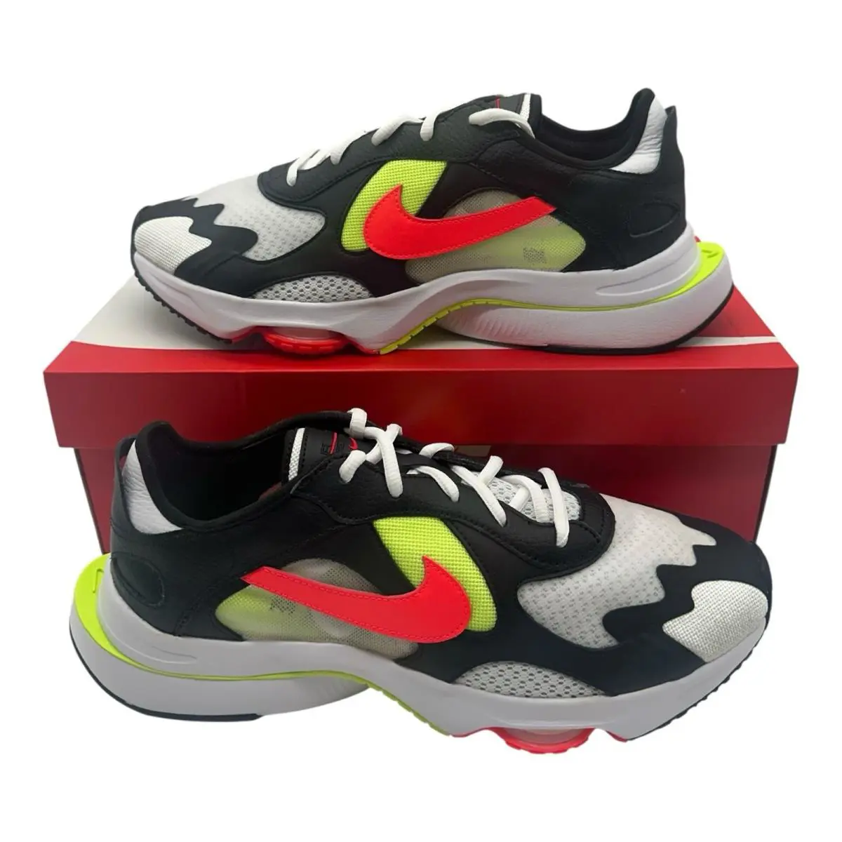 Nike Air Zoom Division Shoes Mens Sz 8 Black/flash Crimson/white Volt Sneakers - Black