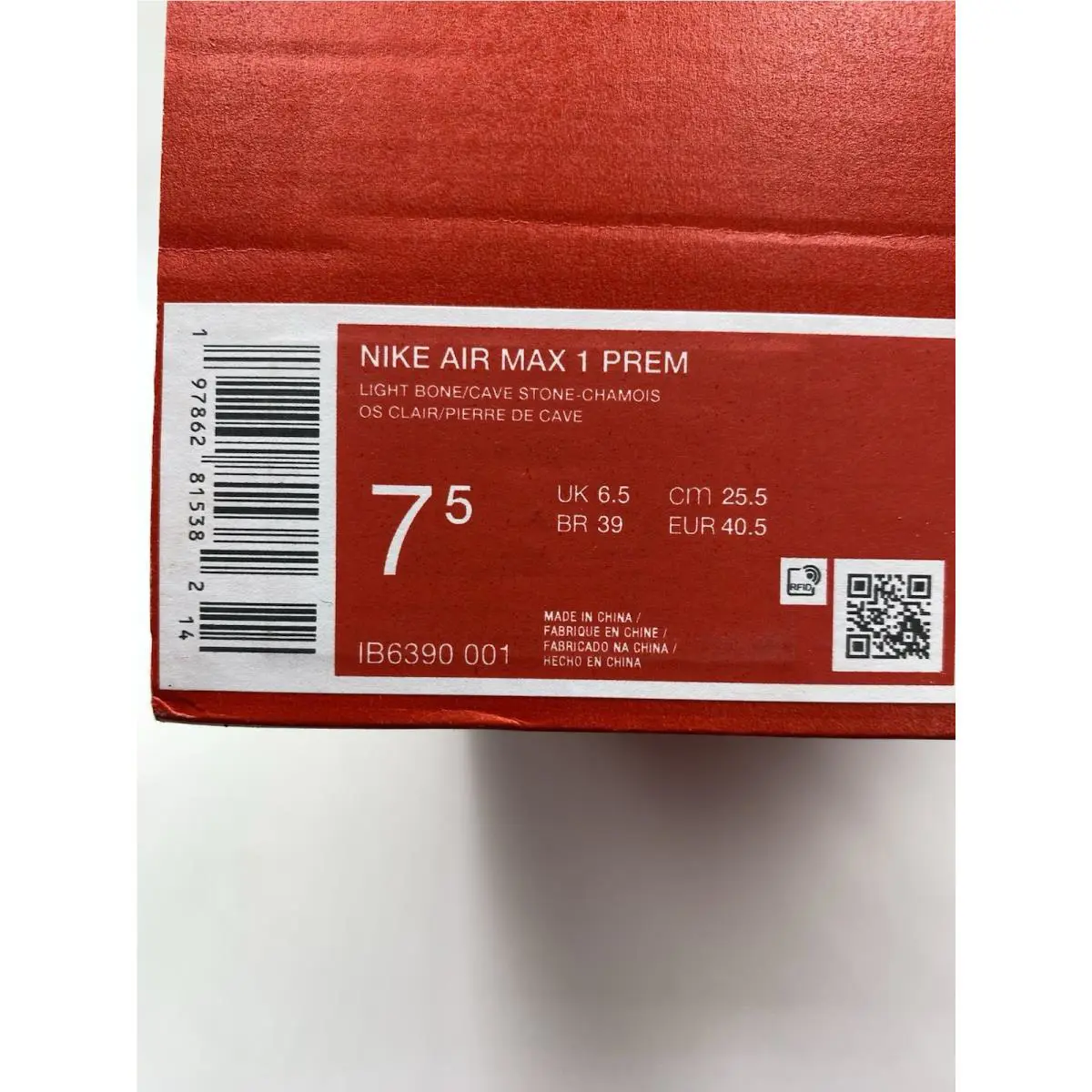 Nike shoes - Nike Air Max 1 - Air Max - IB6390 001 - Light Bone/Cave Stone-Chamois (UPC: 197862815382) 6