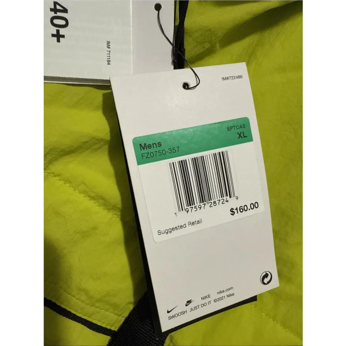 Nike clothing - Nike Air Tech - Air Tech - Fz0750-357 - Lime/ Black (UPC: 0197597284132) 11