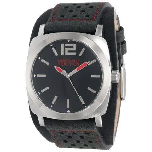 Reaction Men`s Black Lathers Strap RK1329 by Kenneth Cole