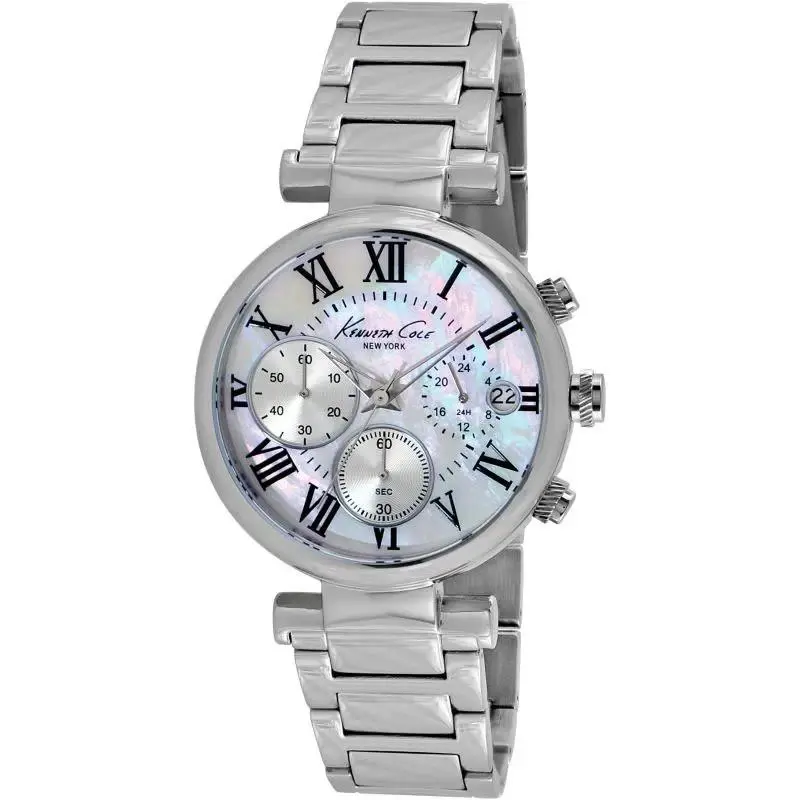 Kenneth Cole Ladies Mothe Of Pearl Dial Chronograph Stainless Steel Watch KC4971