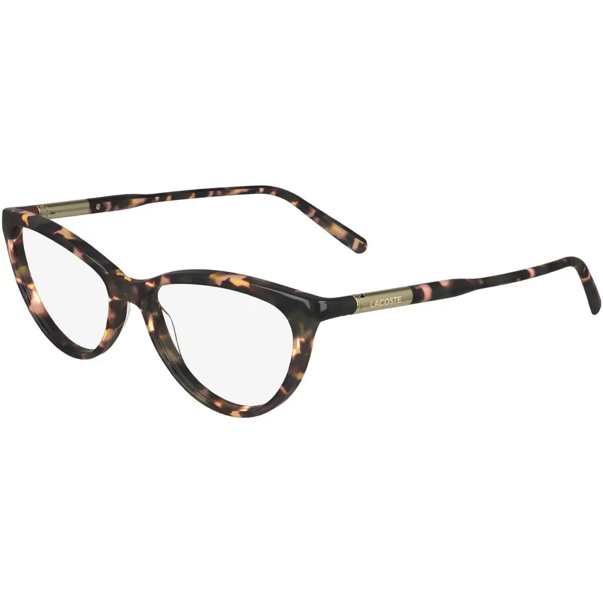 Women`s Cat-eye Eyeglass Frames w/ Spring/flex Hinges - L2952 Havana Rose/Clear (272) by Lacoste