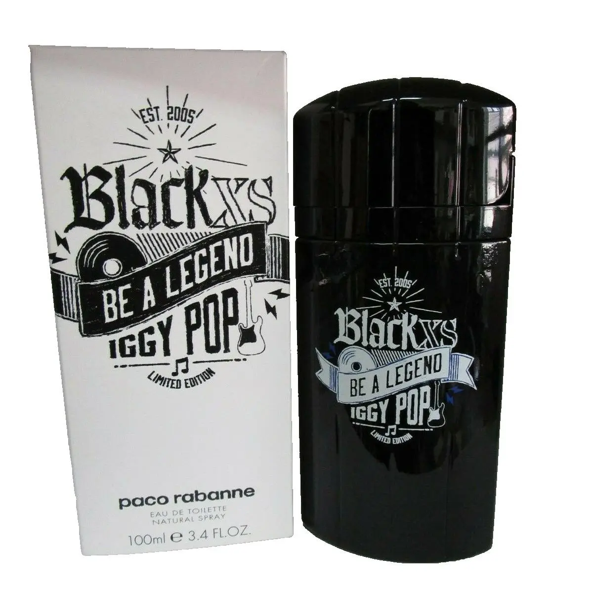 Black XS Be A Legend Iggy Pop Limited Edition Edt 3.4 oz Tester by Paco Rabanne