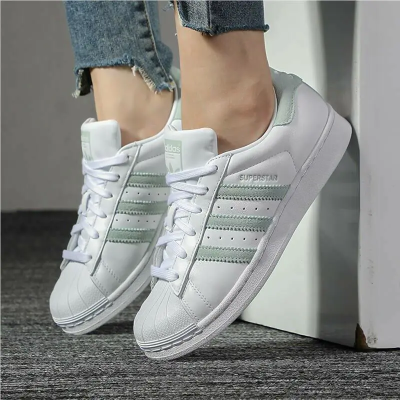 Adidas Superstar EE7401 White Vapgreen Wome`s Lifestyle Shoes