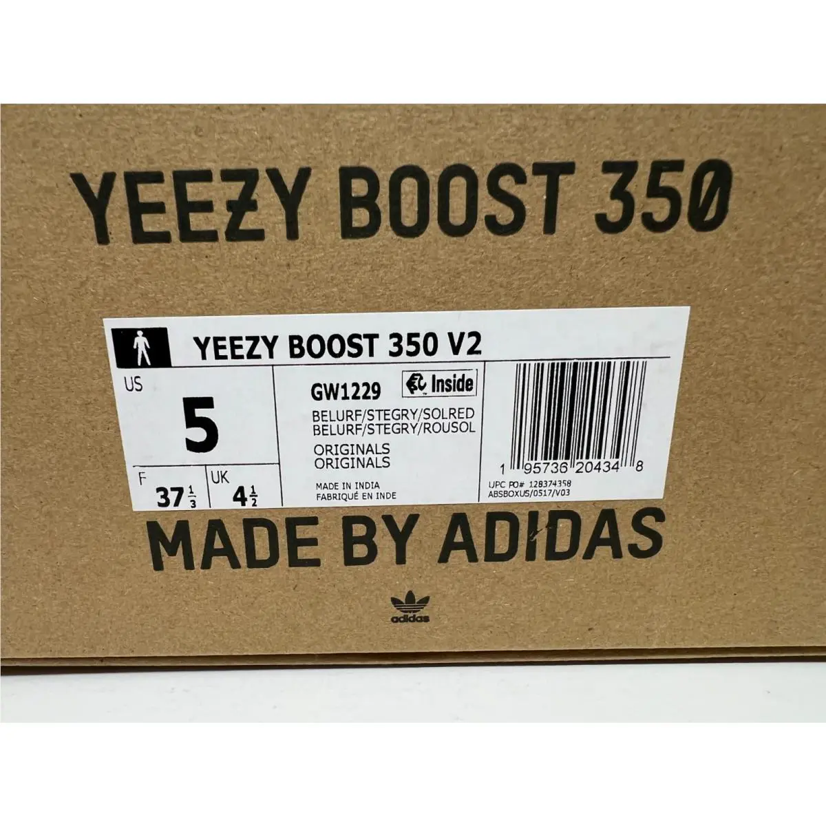 Adidas shoes - adidas Yeezy Boost 350 V2 - GW1229 - Gray (UPC: 0195736204348) 5