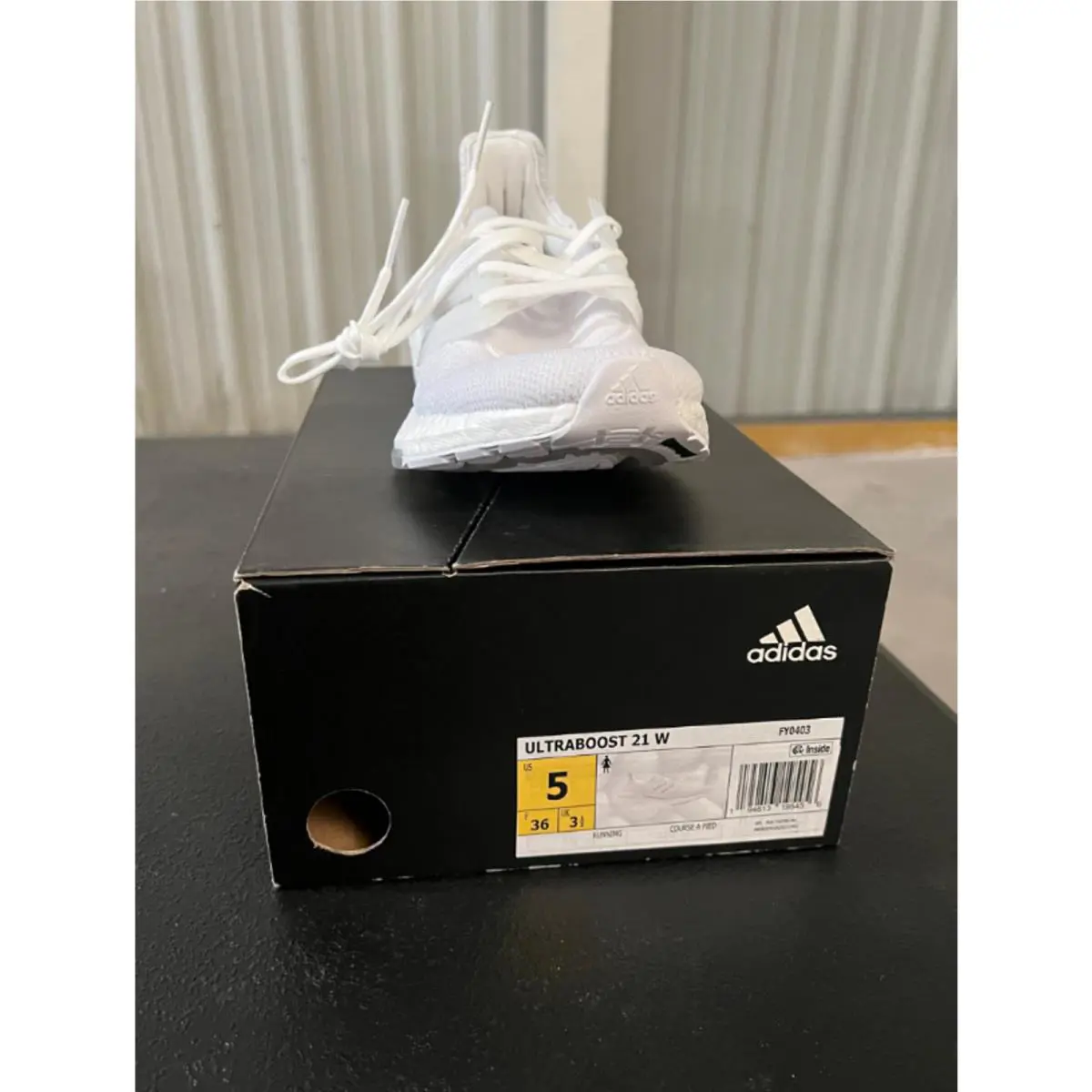 Adidas Women`s Ultraboost 21 Running Shoes White/white/grey 5