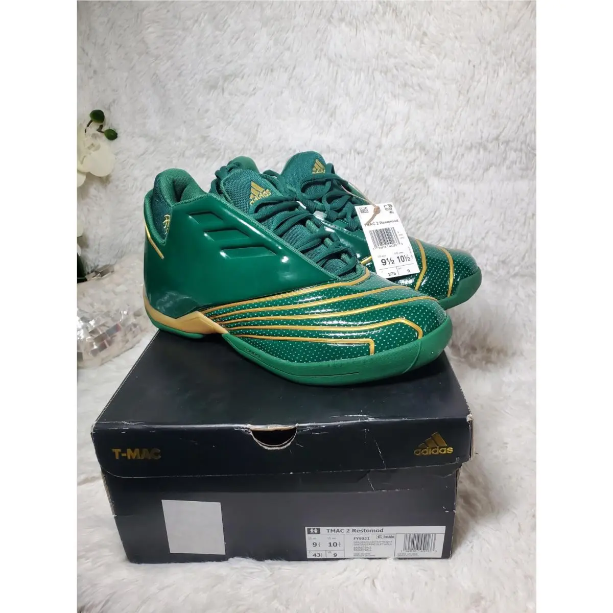Adidas Tmac 2 Restomod Lebron James Svsm PE FY9931 2022 Green Gold Mens S9.5