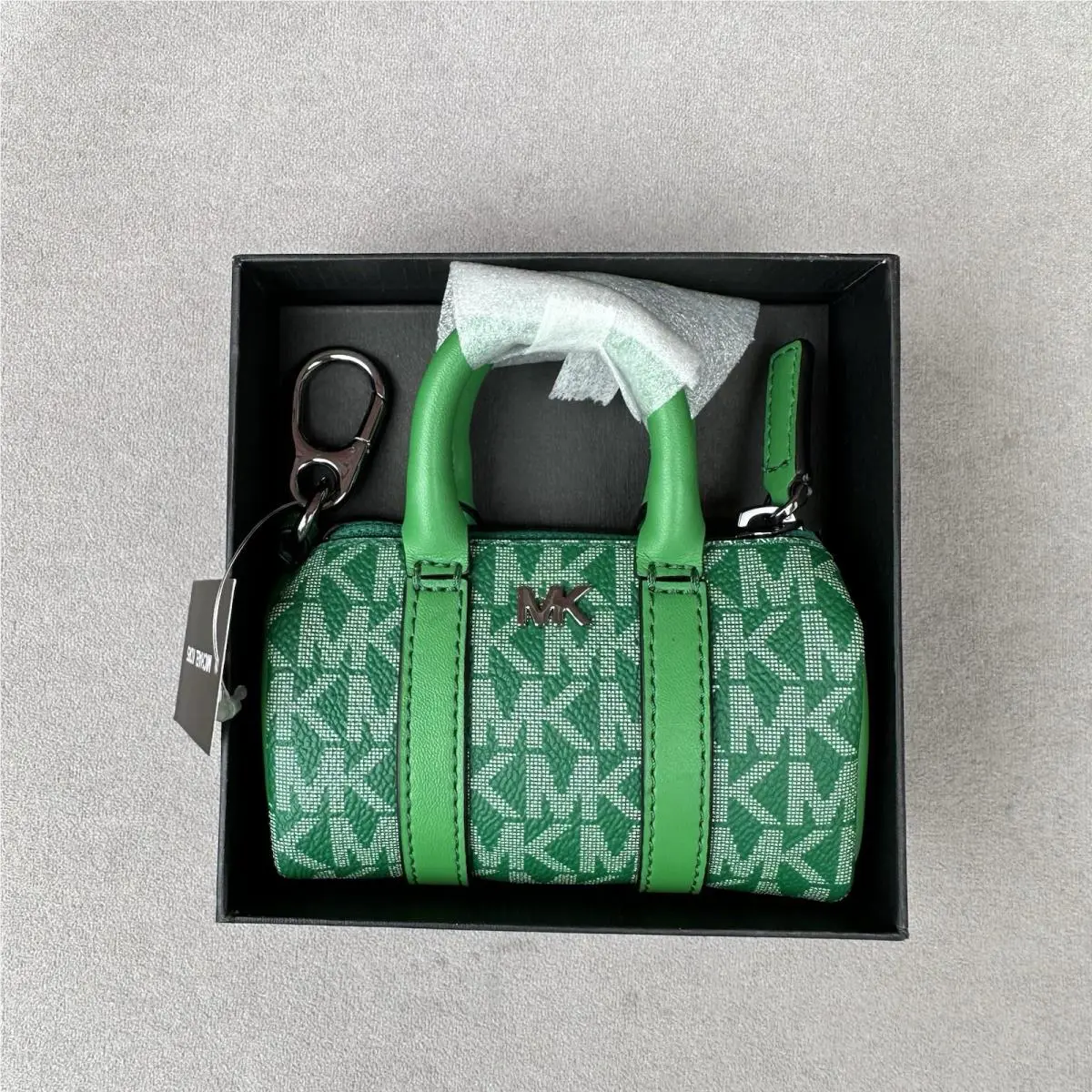 Micro Duffle Pouch Bag Charm/ Key Chain in Green by Michael Kors