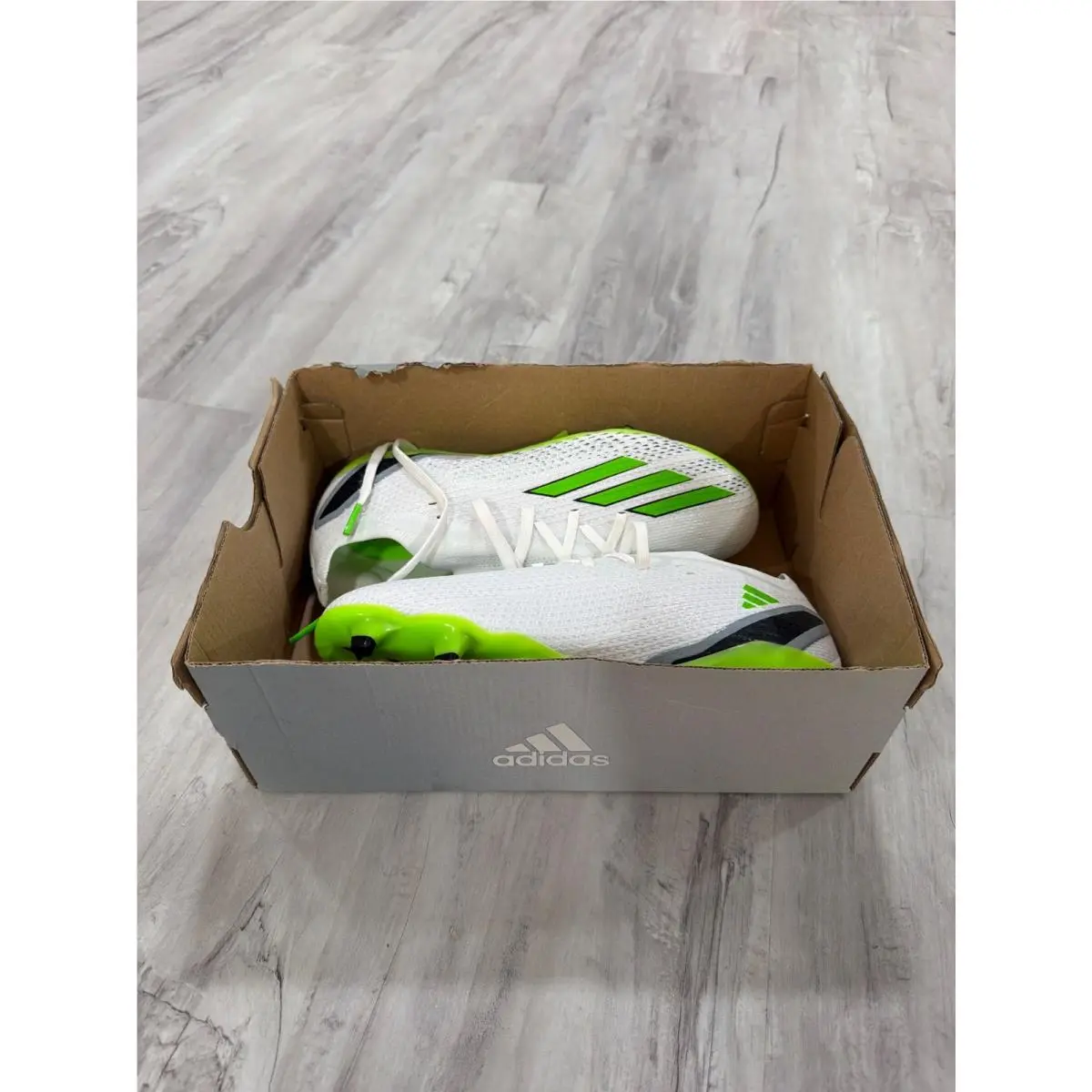 Adidas Men`s X Speedportal.2 FG Soccer Cleats White Black Green Size 5 HP5904