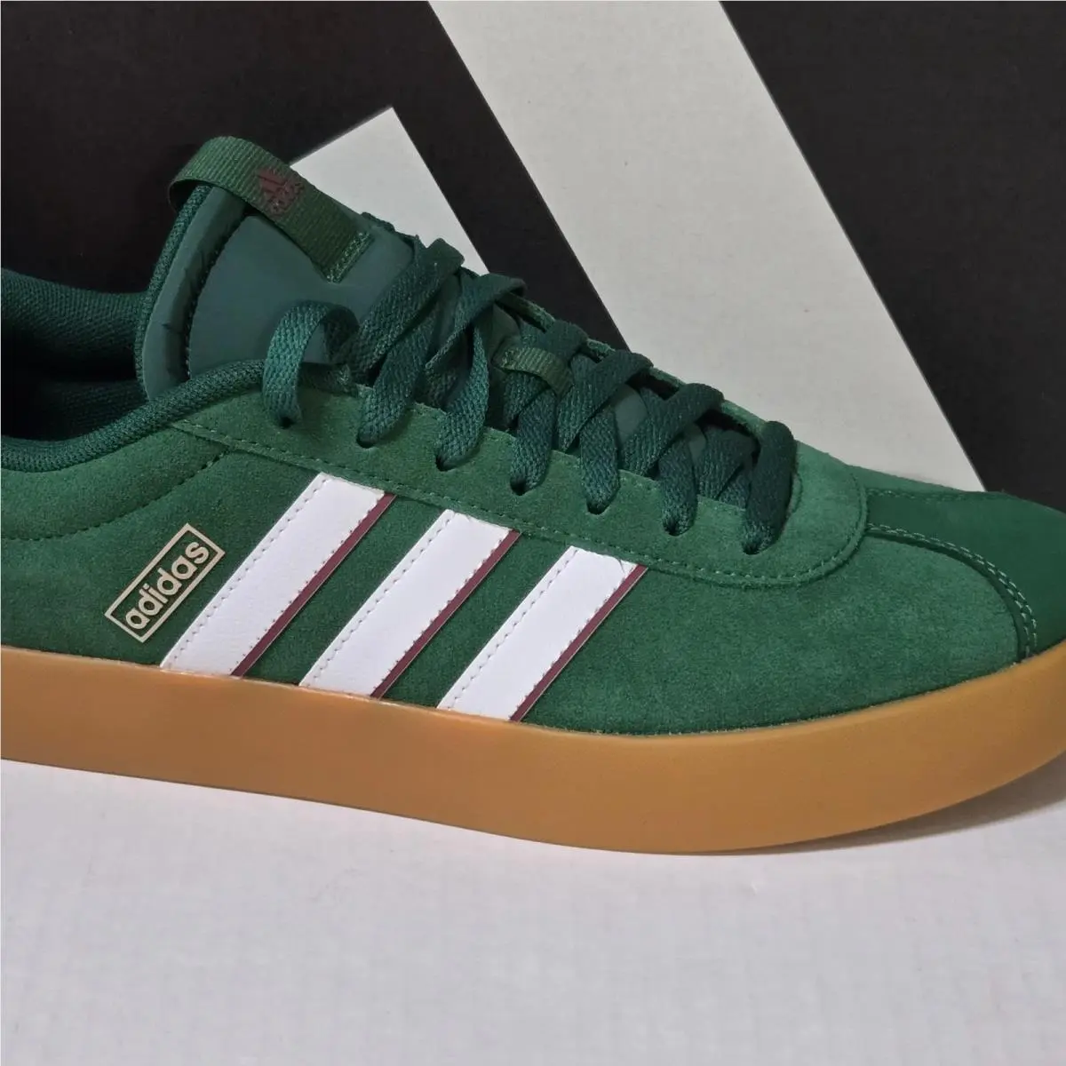 Adidas Men`s Sneakers Shoes Size 10.5 Dark Green White VL Court 3.0 Low Top