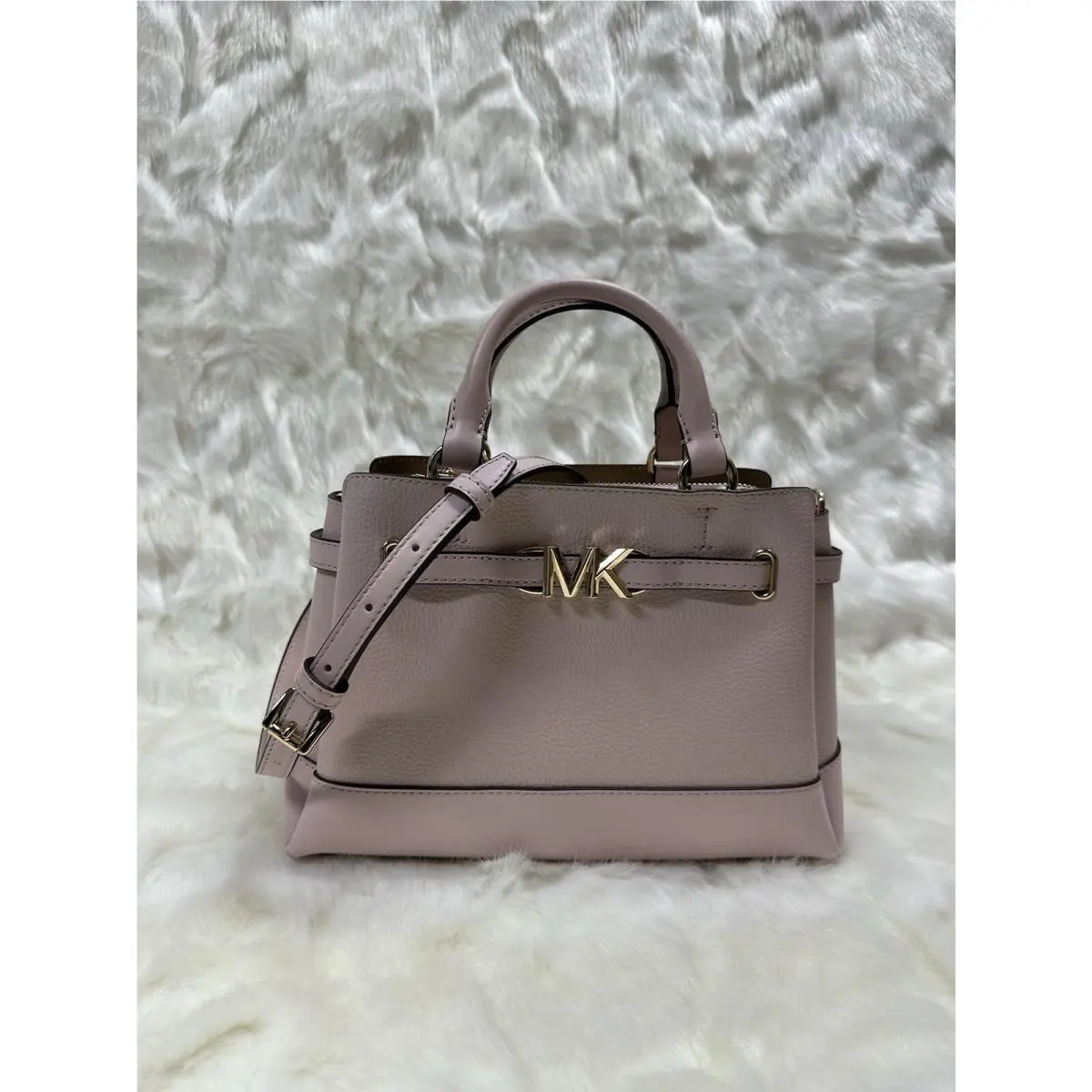 Michael Kors Reed Small Center Belted Leather Satchel - Powder Blush