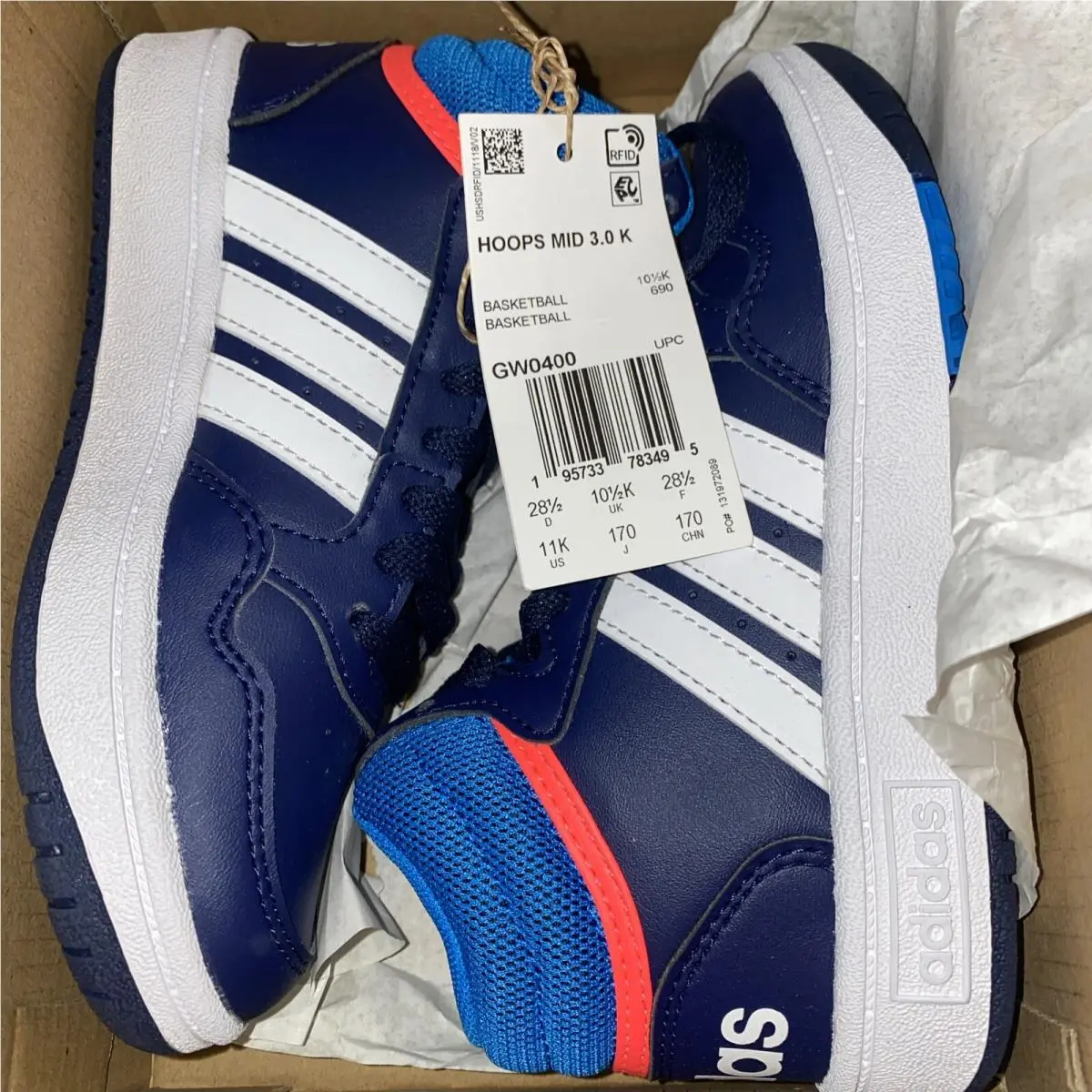 Adidas shoes - Adidas Hoops Mid 3.0 - Hoops Mid - Dark Blue/Blue Rush/Turbo 5