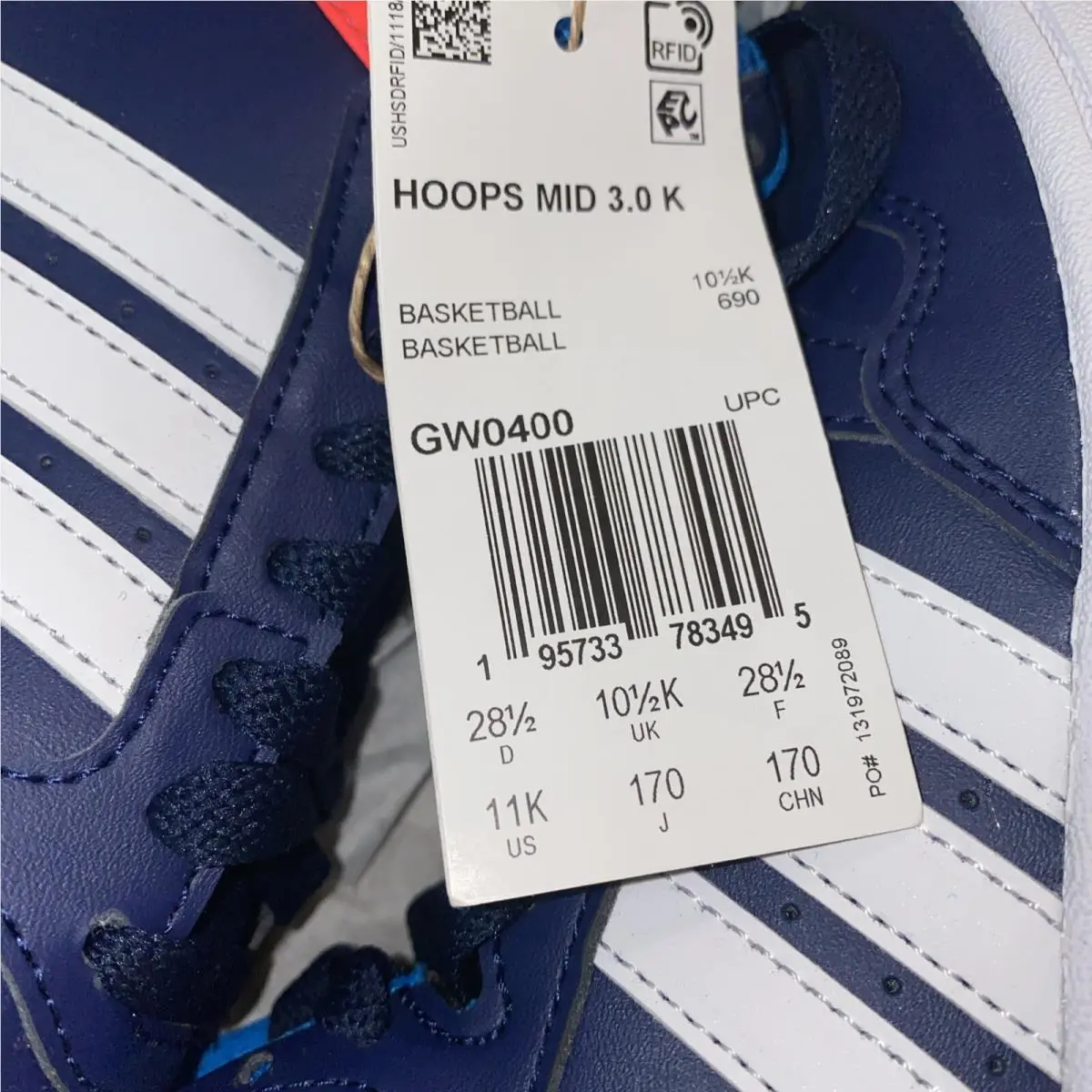 Adidas shoes - Adidas Hoops Mid 3.0 - Hoops Mid - Dark Blue/Blue Rush/Turbo 6