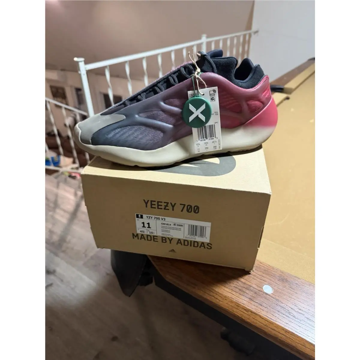 Size 11 - Adidas Men`s Yeezy 700 V3 Fade Carbon