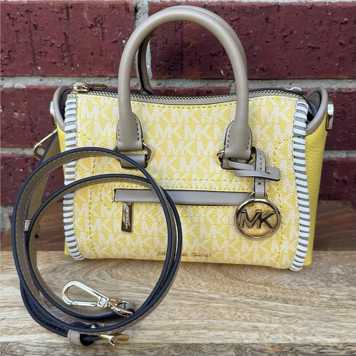 Michael Kors Carine Extra Small Whipstitch Satchel Crossbody Bag MK