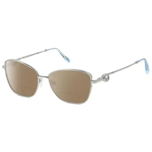 VCHF15S-0579 23KT Gold Plated Polarized Bi-focal Sunglasses Silver 55 mm Brown by Chopard