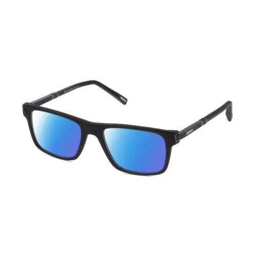 VCH313-0703 Mens Polarized Sunglasses Black Carbon Fiber/wood 53mm 4 Opt Blue Mirror Polar by Chopard