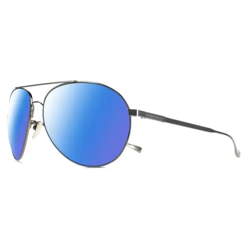 SCHD57M-568P Titanium Men Polarized Sunglasses Black Gunmetal 64mm 4 Opt Blue Mirror Polar by Chopard