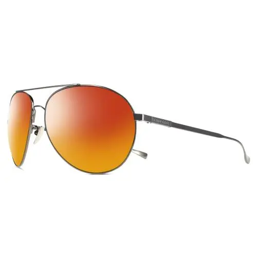 SCHD57M-568P Titanium Men Polarized Sunglasses Black Gunmetal 64mm 4 Opt Red Mirror Polar by Chopard