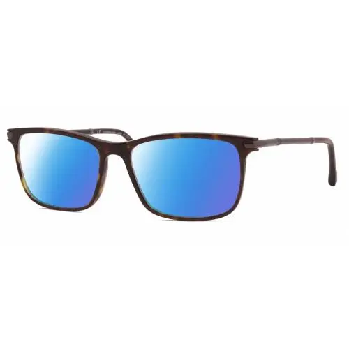VCH285-0722 23KT Gold Plated Unisex Polarized Sunglass Havana Brown 55mm Blue Mirror Polar by Chopard