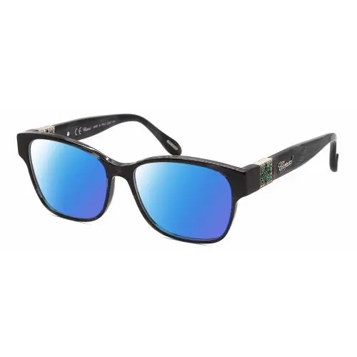 Chopard VCH304S-09MS 23KT Gold Plated Cat Eye Polarized Sunglass Black Grey 54mm
