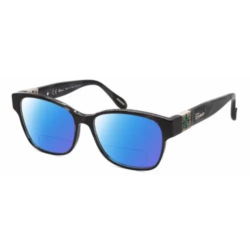 VCH304S-09MS 23KT Gold Plated Polarized Bifocal Sunglasses in Black 54mm Blue Mirror by Chopard