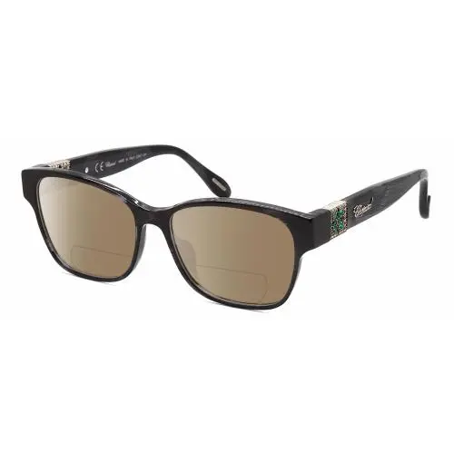 VCH304S-09MS 23KT Gold Plated Polarized Bifocal Sunglasses in Black 54mm Brown by Chopard