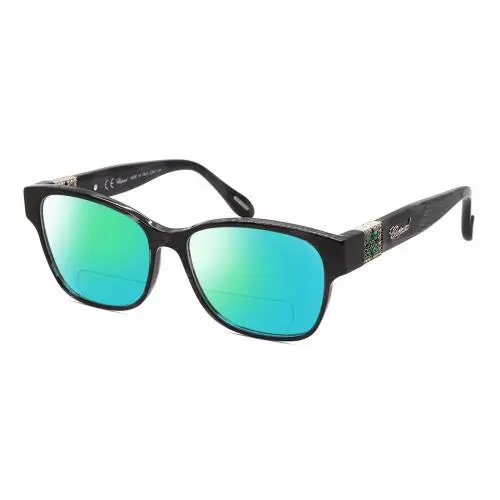 VCH304S-09MS 23KT Gold Plated Polarized Bifocal Sunglasses in Black 54mm Green Mirror by Chopard