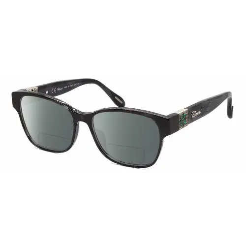 VCH304S-09MS 23KT Gold Plated Polarized Bifocal Sunglasses in Black 54mm Grey by Chopard