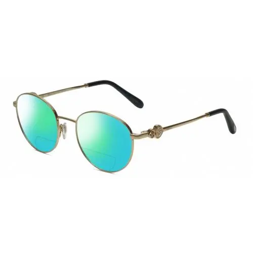 VCHC52S-0300 23KT Gold Plated Polarized Bifocal Sunglasses in Black 51mm Green Mirror by Chopard