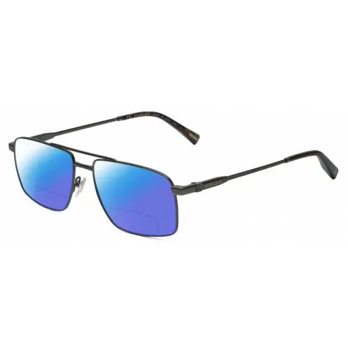 VCHF56-0568 23KT Gold Plated Men Polarize Bifocal Sunglass Gunmetal 57mm Blue Mirror by Chopard