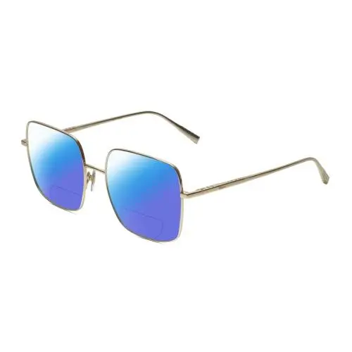 VCHF49M-0300 Titanium Women Square Polarized Bifocal Sunglass Gold 55 mm Blue Mirror by Chopard