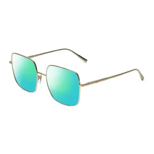VCHF49M-0300 Titanium Women Square Polarized Bifocal Sunglass Gold 55 mm Green Mirror by Chopard