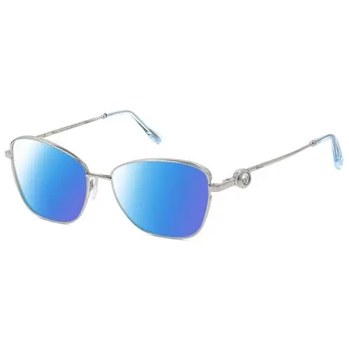 Chopard VCHF15S-0579 23KT Gold Plated Cateye Polarized Sunglass Silver/blue 55mm