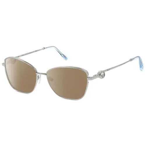 VCHF15S-0579 23KT Gold Plated Cateye Polarized Sunglass Silver/blue 55mm Amber Brown Polar by Chopard