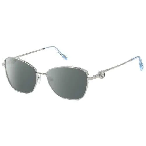 VCHF15S-0579 23KT Gold Plated Cateye Polarized Sunglass Silver/blue 55mm Smoke Grey Polar by Chopard