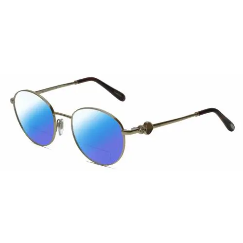 Chopard VCHC52S-0594 23KT Gold Plated Polarized Bifocal Sunglasses Tortoise 51mm - Frame: Multicolor, Lens: Blue Mirror