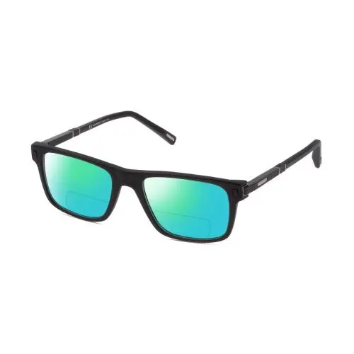 VCH313-0703 Men`s Polarized Bifocal Sunglasses in Black 53 mm 41 Options Green Mirror by Chopard