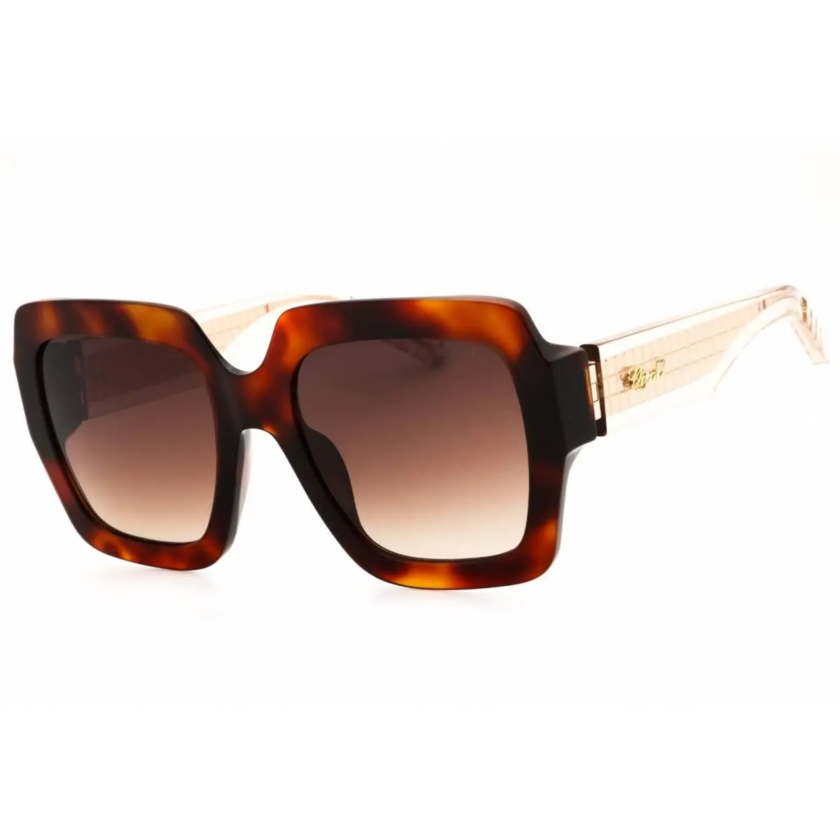 Chopard Women`s Sunglasses Shiny Havana Acetate Full Rim Oversized SCH363M 0909