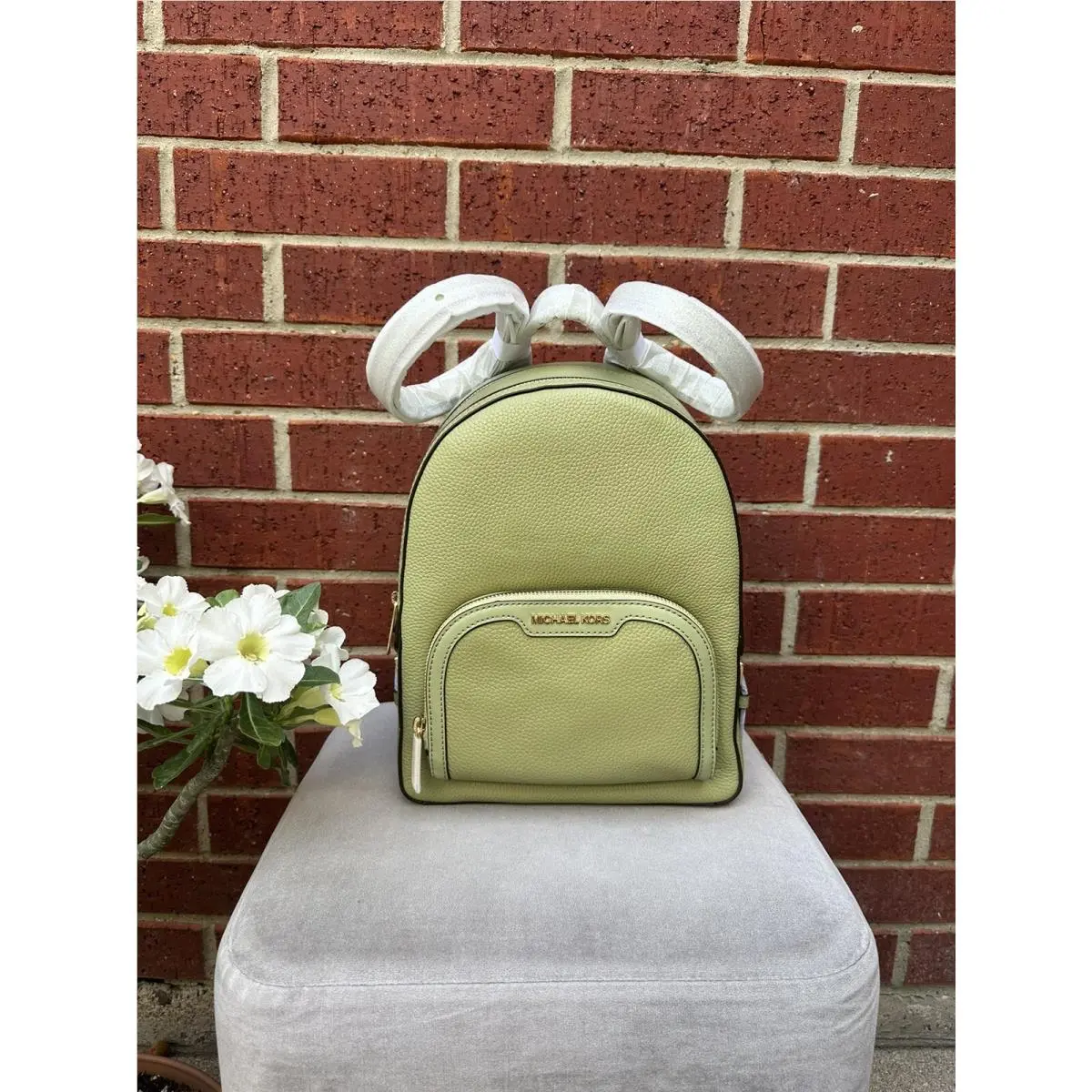 Michael Kors Backpack Jaycee Medium Shoulder Leather Light Sage