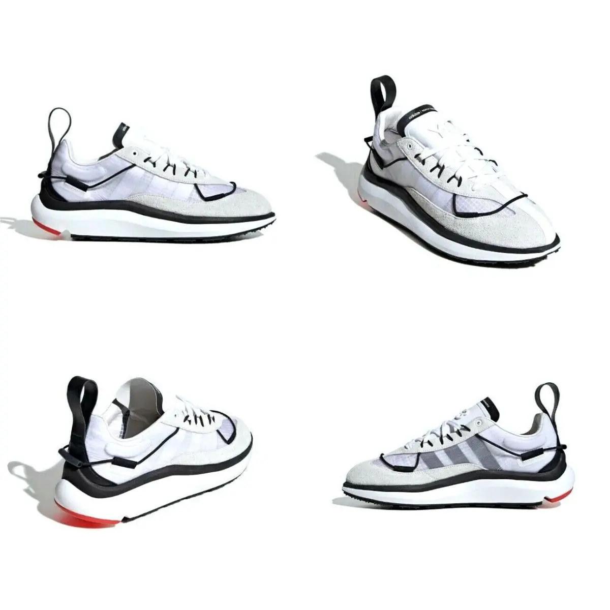 Adidas X Y-3 Shiku Run Suede Mesh Shoes White/black/red Mens Size 8.5 Wms 9.5