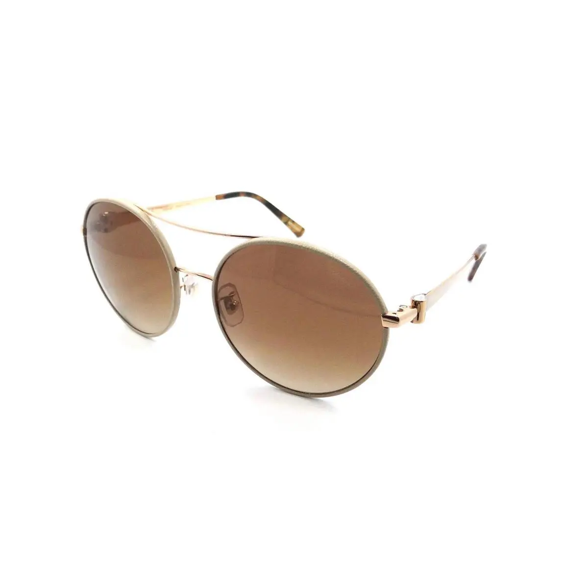 Chopard Round Sunglasses SCHB68S 2AMG Tan/gold 57mm B68