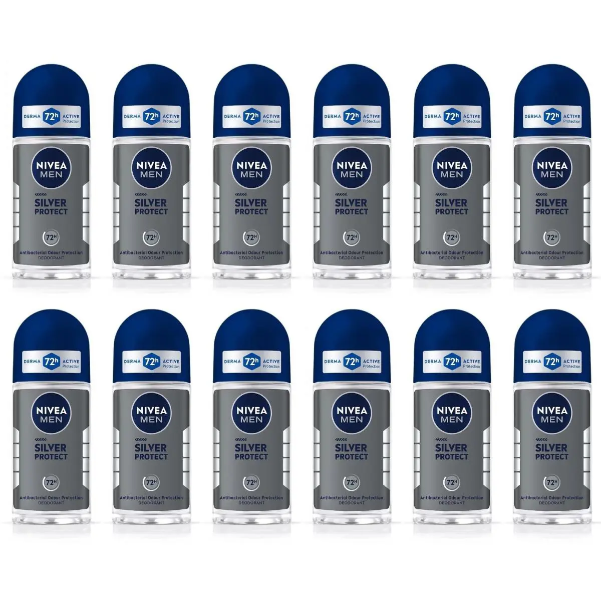 Nivea Silver Protect Anti-perspirant Roll-on Deodorant Men Antibacterial 12 Pack